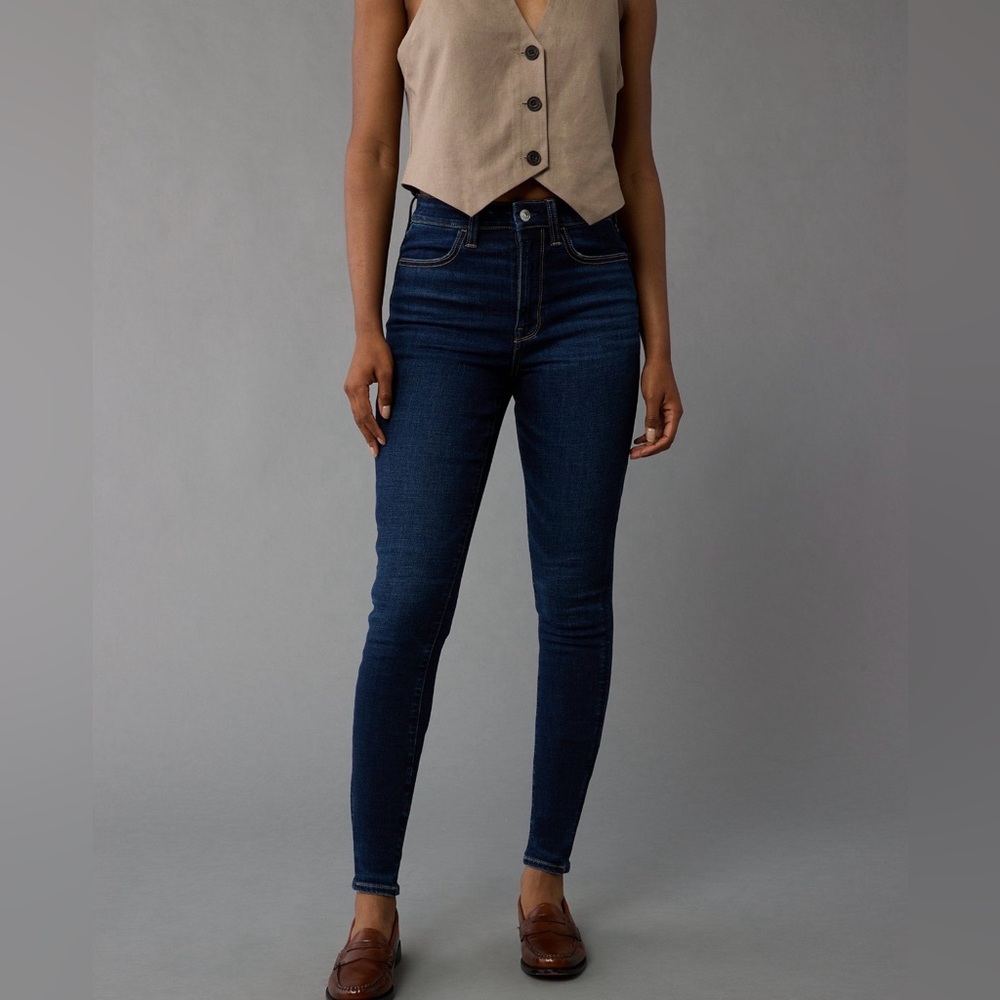 AE Next Level Super High-Waisted Jegging in Dark Ink Size 4 Short LIKE NEW
